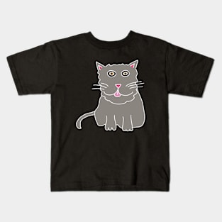 The Gray Kitty Blipping Kids T-Shirt